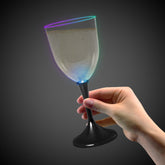 LED 10 oz. Clear Wine Glass Black Stem
